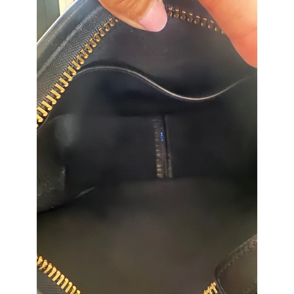 Vintage‎ Coach Black Leather Zip Shoulder Bag Classic Minimalist